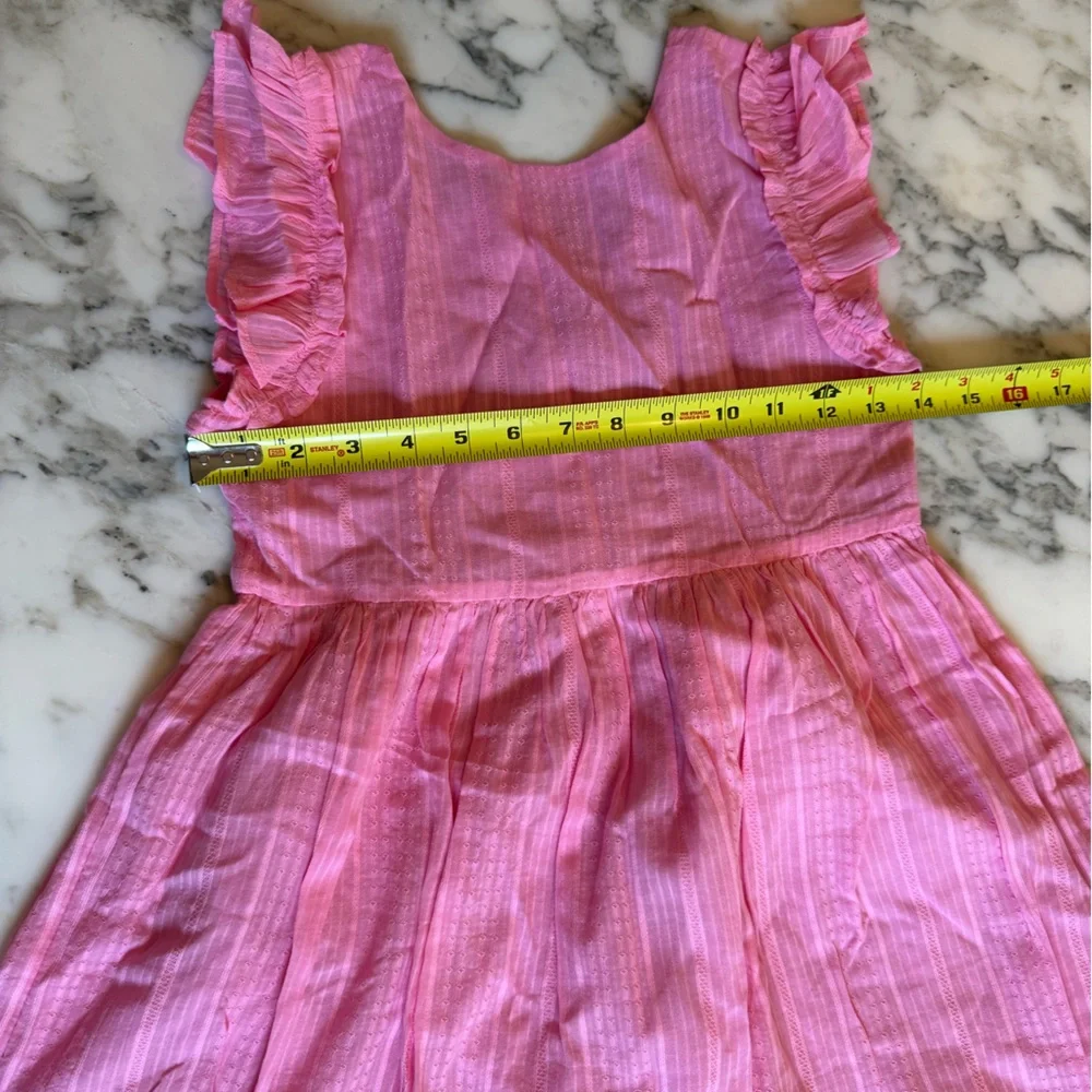 NWT Crewcuts Pink Ruffled Sundress Sleeveless Bow in Back Casual Textured Sz 8